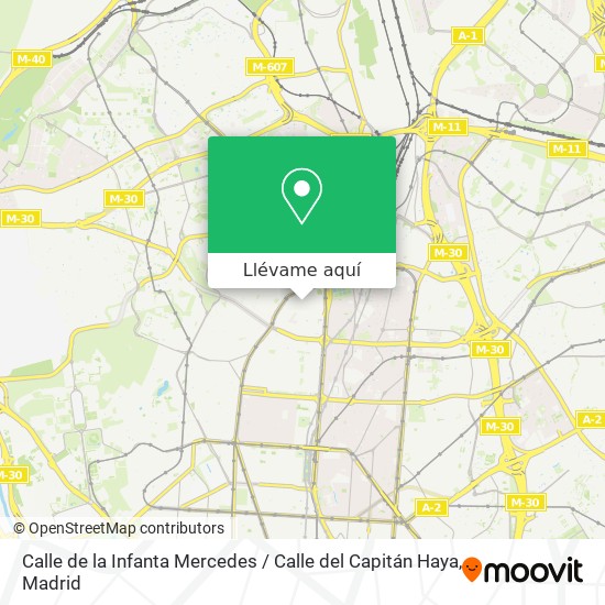 Mapa Calle de la Infanta Mercedes / Calle del Capitán Haya