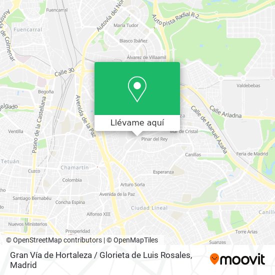 Mapa Gran Vía de Hortaleza / Glorieta de Luis Rosales