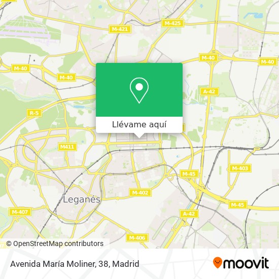 Mapa Avenida María Moliner, 38