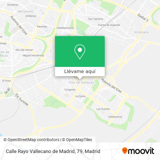 Mapa Calle Rayo Vallecano de Madrid, 79