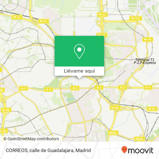 Mapa CORREOS, calle de Guadalajara