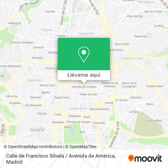 Mapa Calle de Francisco Silvela / Avenida de América
