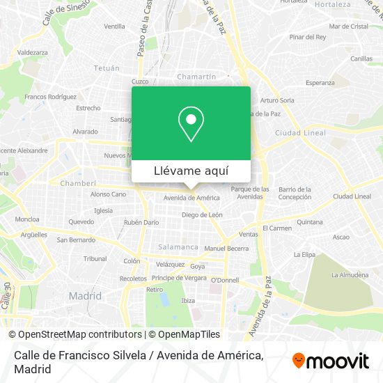 Mapa Calle de Francisco Silvela / Avenida de América