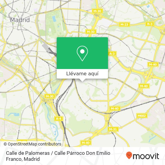 Mapa Calle de Palomeras / Calle Párroco Don Emilio Franco