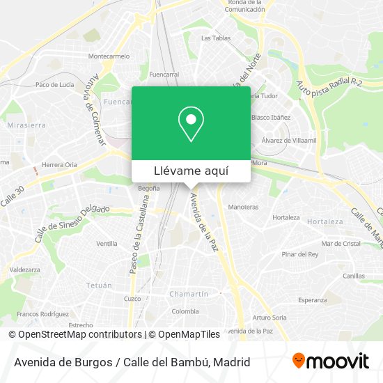 Mapa Avenida de Burgos / Calle del Bambú