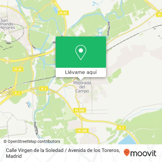 Mapa Calle Virgen de la Soledad / Avenida de los Toreros
