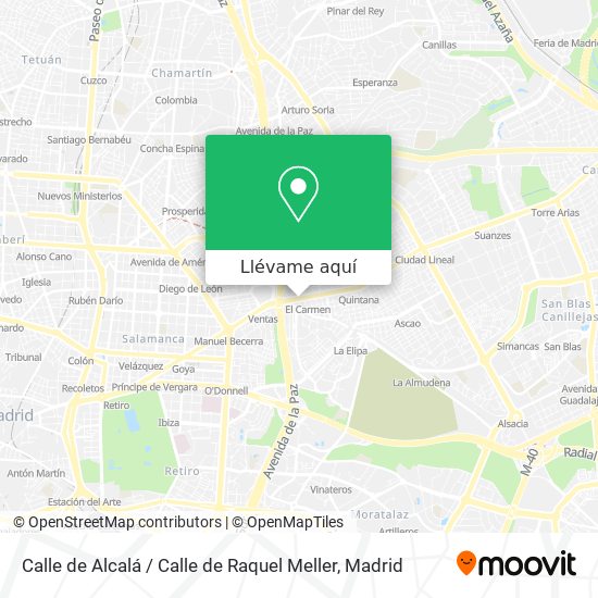Mapa Calle de Alcalá / Calle de Raquel Meller