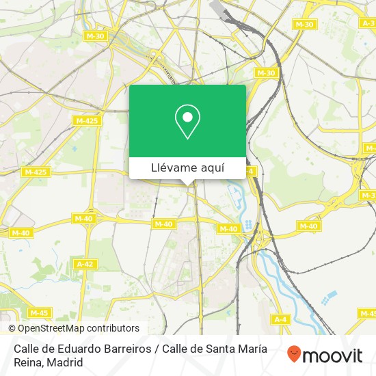 Mapa Calle de Eduardo Barreiros / Calle de Santa María Reina