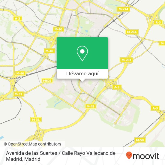 Mapa Avenida de las Suertes / Calle Rayo Vallecano de Madrid