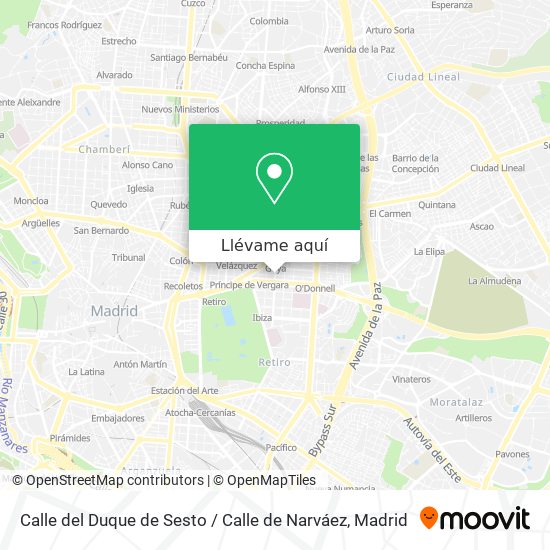 Mapa Calle del Duque de Sesto / Calle de Narváez