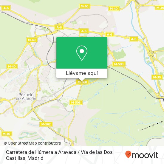 Mapa Carretera de Húmera a Aravaca / Vía de las Dos Castillas