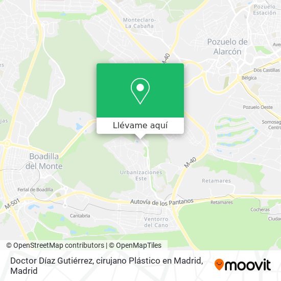 Mapa Doctor Díaz Gutiérrez, cirujano Plástico en Madrid