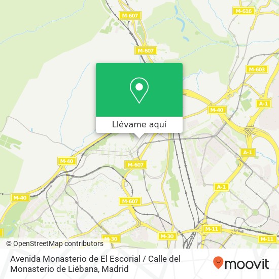 Mapa Avenida Monasterio de El Escorial / Calle del Monasterio de Liébana