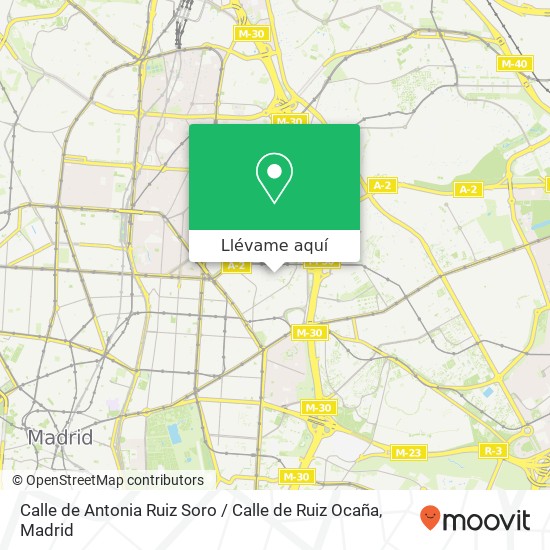 Mapa Calle de Antonia Ruiz Soro / Calle de Ruiz Ocaña