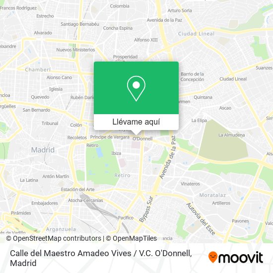 Mapa Calle del Maestro Amadeo Vives / V.C. O'Donnell