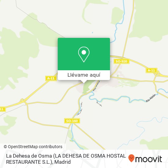 Mapa La Dehesa de Osma (LA DEHESA DE OSMA HOSTAL RESTAURANTE S.L.)