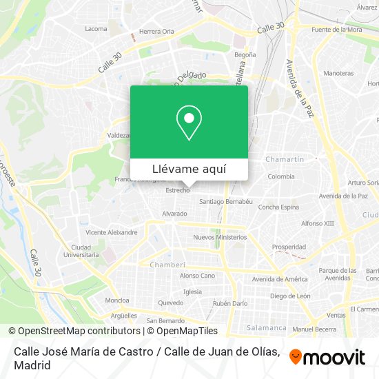Mapa Calle José María de Castro / Calle de Juan de Olías