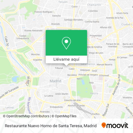 Mapa Restaurante Nuevo Horno de Santa Teresa