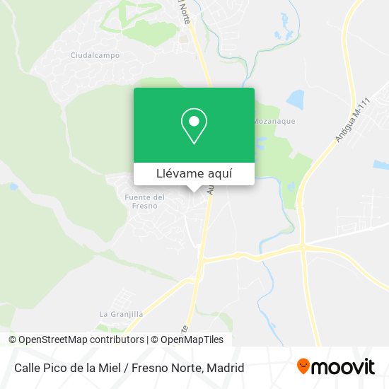 Mapa Calle Pico de la Miel / Fresno Norte