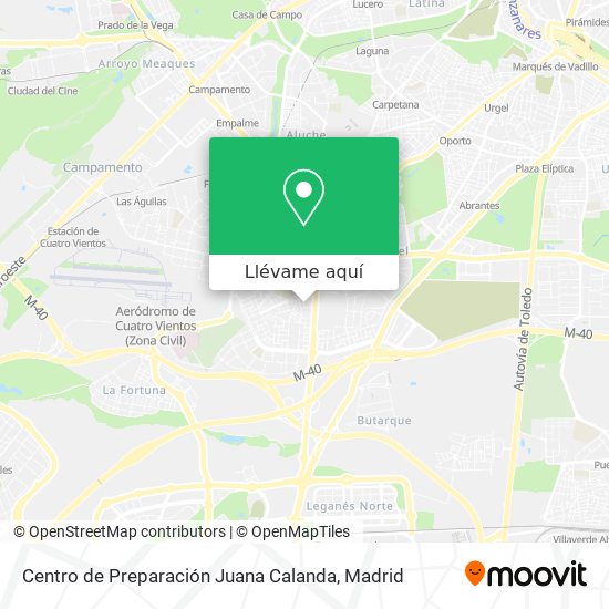 Mapa Centro de Preparación Juana Calanda