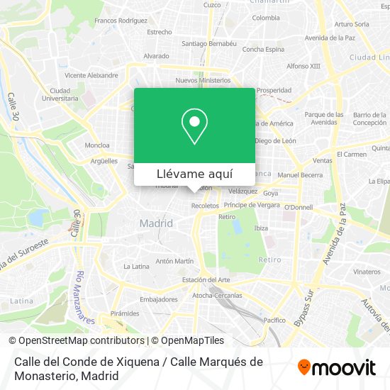 Mapa Calle del Conde de Xiquena / Calle Marqués de Monasterio