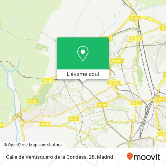 Mapa Calle de Ventisquero de la Condesa, 28