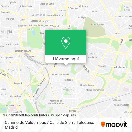 Mapa Camino de Valderribas / Calle de Sierra Toledana