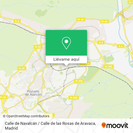 Mapa Calle de Navalcán / Calle de las Rosas de Aravaca