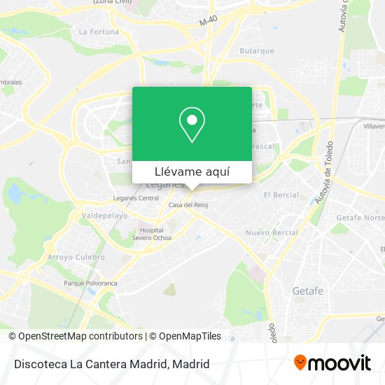 Mapa Discoteca La Cantera Madrid
