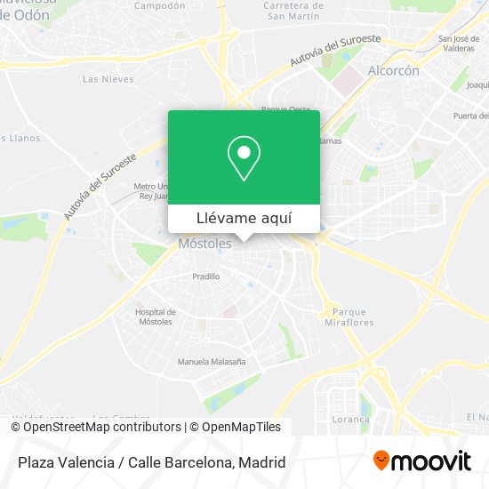 Mapa Plaza Valencia / Calle Barcelona