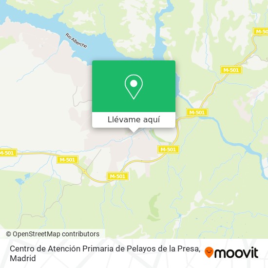 Mapa Centro de Atención Primaria de Pelayos de la Presa