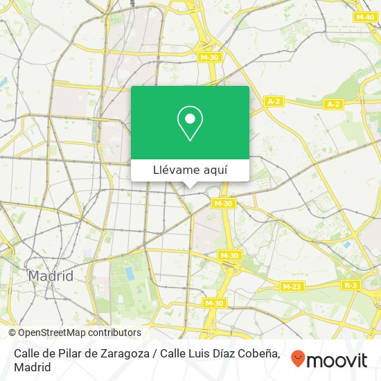 Mapa Calle de Pilar de Zaragoza / Calle Luis Díaz Cobeña