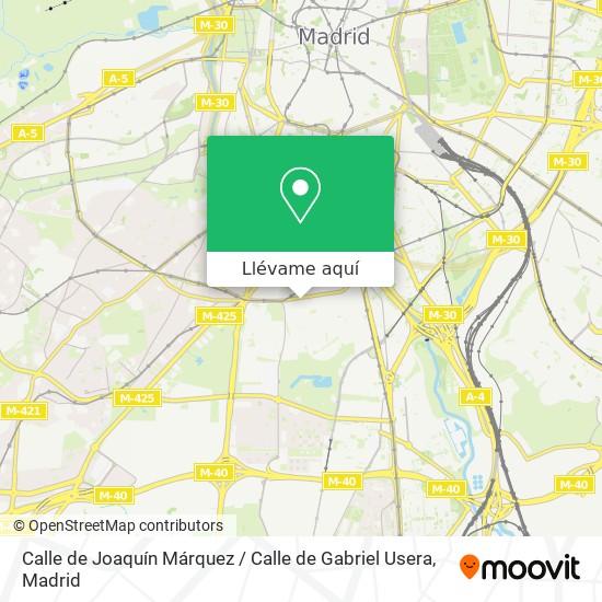 Mapa Calle de Joaquín Márquez / Calle de Gabriel Usera