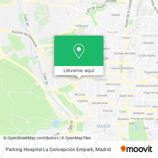 Mapa Parking Hospital La Concepción Empark