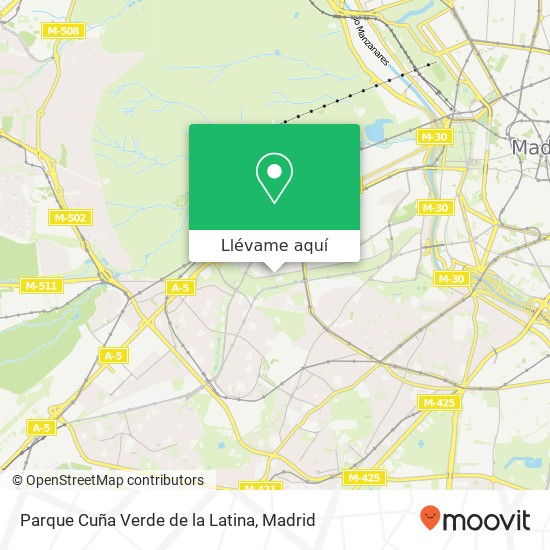 Mapa Parque Cuña Verde de la Latina