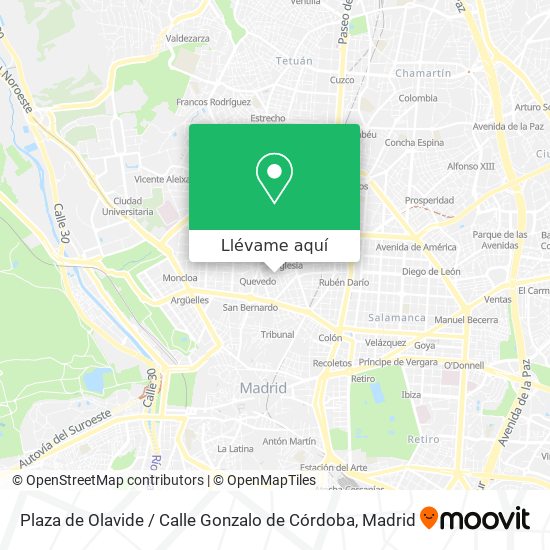 Mapa Plaza de Olavide / Calle Gonzalo de Córdoba