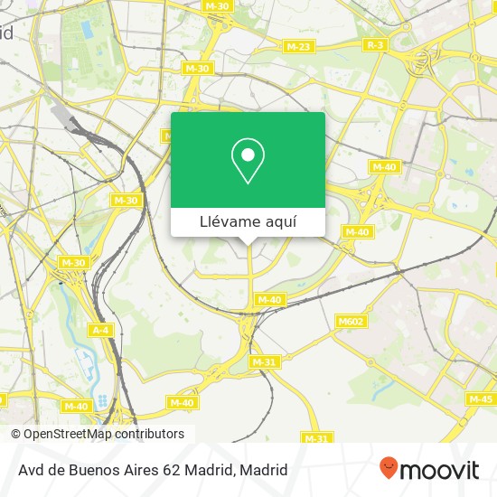 Mapa Avd de Buenos Aires 62 Madrid