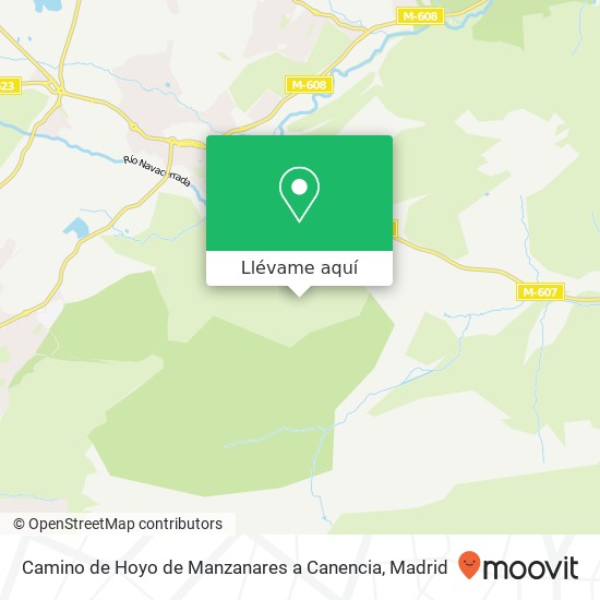 Mapa Camino de Hoyo de Manzanares a Canencia