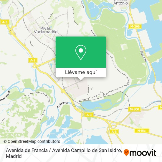 Mapa Avenida de Francia / Avenida Campillo de San Isidro