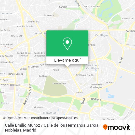 Mapa Calle Emilio Muñoz / Calle de los Hermanos García Noblejas