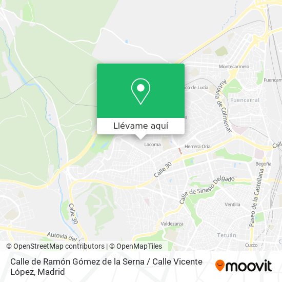 Mapa Calle de Ramón Gómez de la Serna / Calle Vicente López