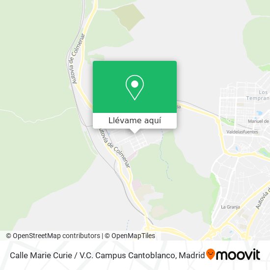 Mapa Calle Marie Curie / V.C. Campus Cantoblanco
