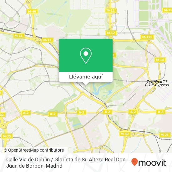 Mapa Calle Vía de Dublín / Glorieta de Su Alteza Real Don Juan de Borbón