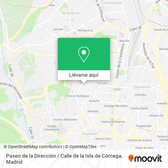 Mapa Paseo de la Dirección / Calle de la Isla de Córcega