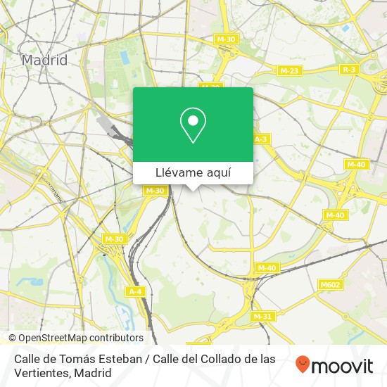 Mapa Calle de Tomás Esteban / Calle del Collado de las Vertientes