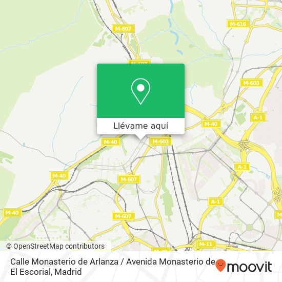 Mapa Calle Monasterio de Arlanza / Avenida Monasterio de El Escorial