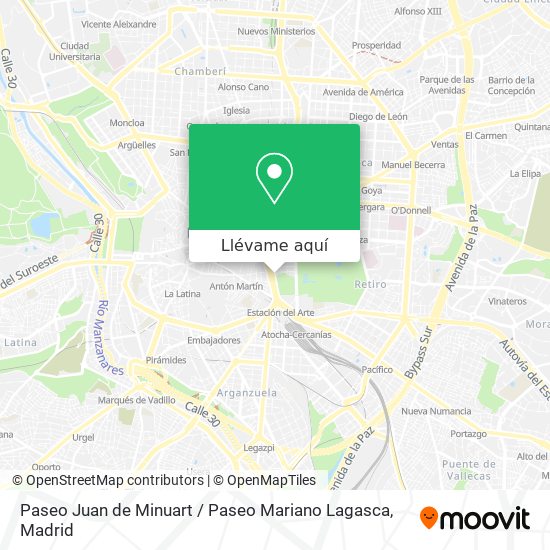 Mapa Paseo Juan de Minuart / Paseo Mariano Lagasca