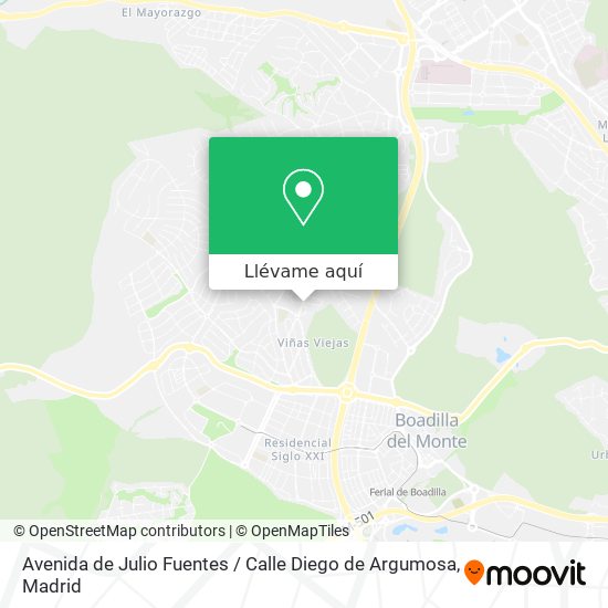 Mapa Avenida de Julio Fuentes / Calle Diego de Argumosa