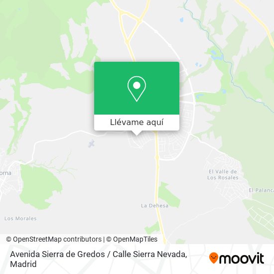 Mapa Avenida Sierra de Gredos / Calle Sierra Nevada