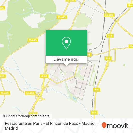 Mapa Restaurante en Parla - El Rincon de Paco - Madrid